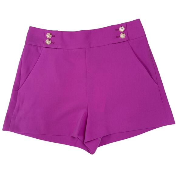 VERONICA BEARD Kimm Sailor Waist Shorts in Magenta - Picture 1 of 5